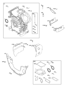 Cylinder Group Diagram and Parts List for 540477-2221-G1 400000 - 699999 Briggs and Stratton Engine
